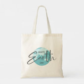 Happy Earth Day Typografie en Wereldbol Tote Bag (Achterkant)