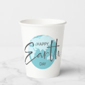 Happy Earth Day Typografie Papieren Bekers (Achterkant)