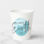 Happy Earth Day Typografie Papieren Bekers (Voorkant)