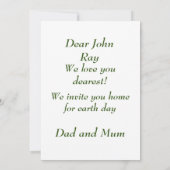 Happy Earth day-uitnodiging Kaart (Achterkant)