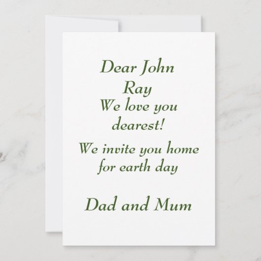 Happy Earth day-uitnodiging Kaart (Achterkant)