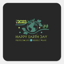 Happy Earth Day Vierkante Sticker