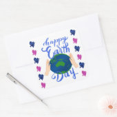 Happy Earth Day Vierkante Sticker (Envelop)