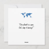 Happy Earth Day - Wereldbol Green Tree Water Conti Feestdagenkaart (Achterkant)