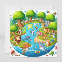 Happy Earth Day - Wereldbol Green Tree Water Conti