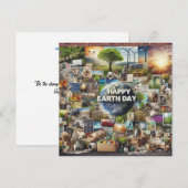 Happy Earth Day - Wereldbol Green Tree Water Conti Feestdagenkaart (Voorkant / Achterkant)