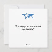 Happy Earth Day - Wereldbol Green Tree Water Conti Feestdagenkaart (Achterkant)