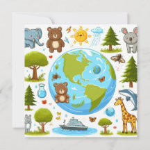 Happy Earth Day - Wereldbol Green Tree Water Conti