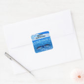 Happy Earth Day Whale Tail Blue Ocean Vierkante Sticker (Envelop)