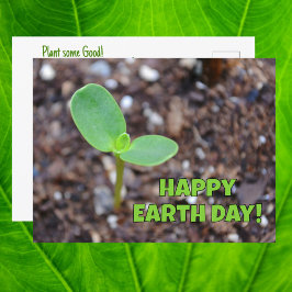 Happy Earth Day Zaaien Nieuwe Groei Fotografisch Briefkaart