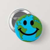 Happy Earth Face Ronde Button 5,7 Cm (Voorkant /achterkant)