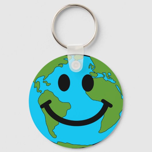 Happy Earth Face Sleutelhanger (Voorkant)