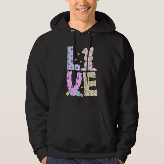 Happy Easer Love Bunny Eggs Hunter Easter Girls Hoodie (Voorkant)