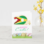 Happy Easter 2024 Wenskaart "Guyana" Kaart (Gele Bloem)