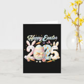 Happy Easter 2025 Bunny Rabbit Face Paasdag Wom Kaart (Gele Bloem)