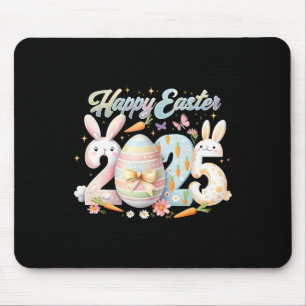 Happy Easter 2025 Bunny Rabbit Face Paasdag Wom Muismat
