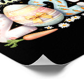Happy Easter 2025 Bunny Rabbit Face Paasdag Wom Poster (Hoek)