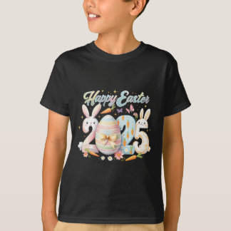 Happy Easter 2025 Bunny Rabbit Face Paasdag Wom T-shirt