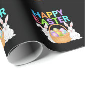 Happy Easter 2025 Eggs Bunny Schattige Konijn Cadeaupapier (Rol Hoek)