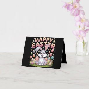 Happy Easter 2025 Eggs Bunny Schattige Konijn Kaart