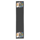 Happy Easter 2025 Eggs Bunny Schattige Konijn Korte Tafelloper (Voorkant)