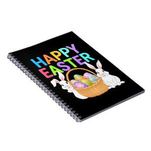 Happy Easter 2025 Eggs Bunny Schattige Konijn Notitieboek