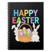 Happy Easter 2025 Eggs Bunny Schattige Konijn Notitieboek (Voorkant)