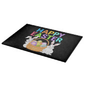 Happy Easter 2025 Eggs Bunny Schattige Konijn Snijplank (Hoek)