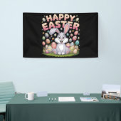 Happy Easter 2025 Eggs Bunny Schattige Konijn Spandoek (Beurs)