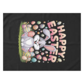 Happy Easter 2025 Eggs Bunny Schattige Konijn Tafelkleed (Voorkant (Horizontaal))