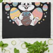 Happy Easter 2025 Eggs Bunny Schattige Konijn Theedoek (Gevouwen)