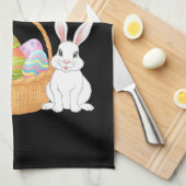 Happy Easter 2025 Eggs Bunny Schattige Konijn Theedoek (Quarter Fold)