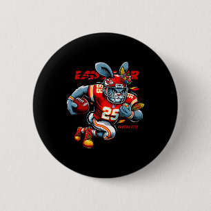 Happy Easter 2025 Kansas City Bunny Grappig Overhe Ronde Button 5,7 Cm