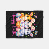 Happy Easter 2026 Cute Bunny Rabbit Easter Day Wom Fleece Deken (Voorkant (Horizontaal))