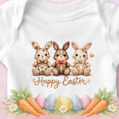 Happy Easter 3 Charming Plaid Bunnies Romper