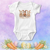 Happy Easter 3 Charming Plaid Bunnies Romper