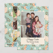 Happy Easter aangepaste familiefoto Flat Holiday K Feestdagenkaart (Voorkant / Achterkant)