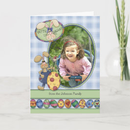 Happy Easter aangepaste foto-Bunnies en -eieren Feestdagen Kaart