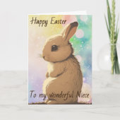 'Happy Easter' aangepaste tekst, Rainbow Easter Bu Kaart (Voorkant)