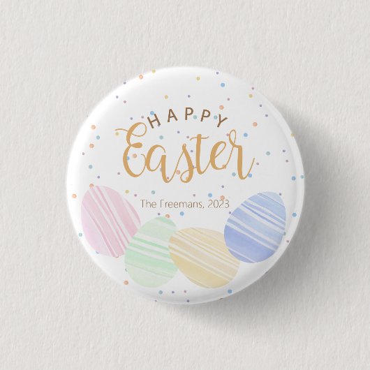 Happy Easter - Aangepaste Waterverf-eieren Ronde Button 3,2 Cm (Voorkant)