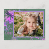 Happy Easter Abstract Floral Art Foto Lijst Postc Briefkaart (Voorkant)
