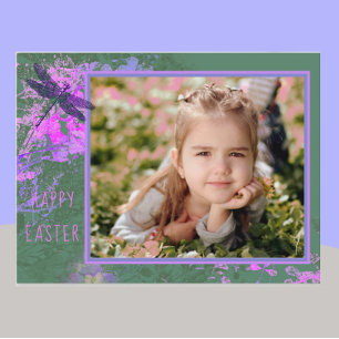 Happy Easter Abstract Floral Art Foto Lijst Postc Briefkaart