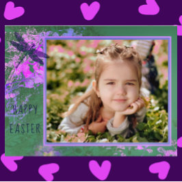 Happy Easter Abstract Floral Art Photo Lijst Briefkaart