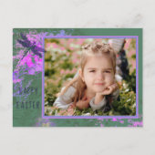 Happy Easter Abstract Floral Art Photo Lijst Briefkaart (Voorkant)