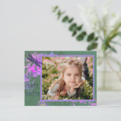 Happy Easter Abstract Floral Art Photo Lijst Briefkaart (Staand voorkant)