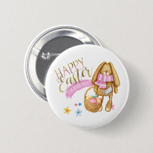 Happy Easter Allebunny ID640 Ronde Button 5,7 Cm (Voorkant /achterkant)