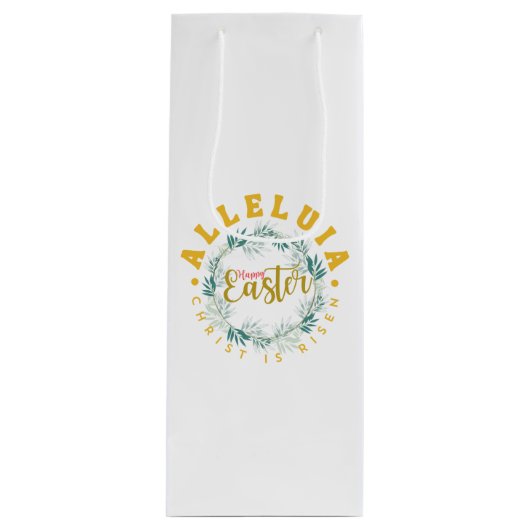 Happy Easter Alleluia Gift Bag Wijn Cadeautas (Voorkant)