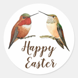Happy Easter Allen's Hummingbird Classic Round Ronde Sticker
