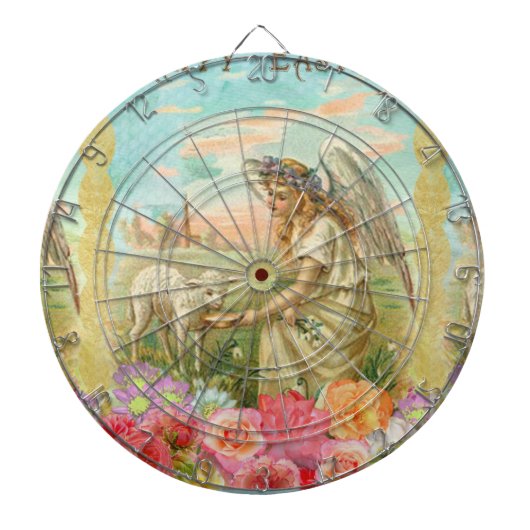 happy easter angel dartbord (Voorkant)
