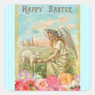 Happy Easter  Angel en Lam Stickers